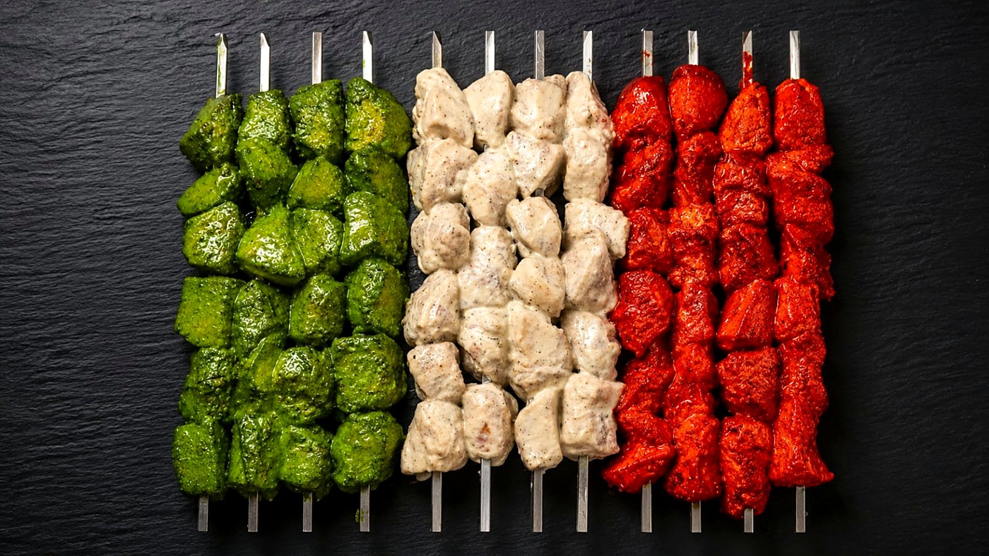 Seekh kebabs on the skewer
